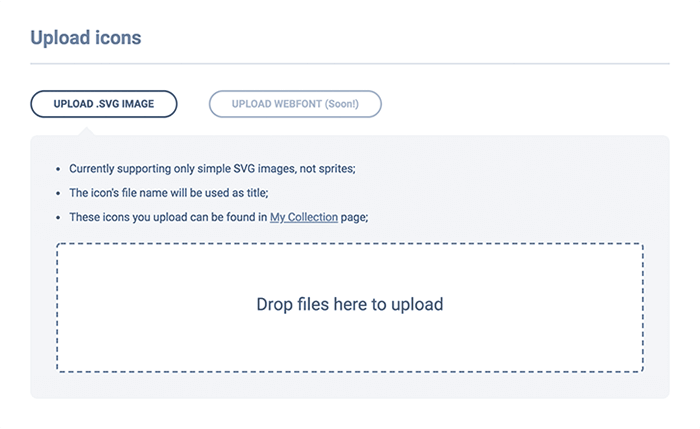 Upload your SVG icons